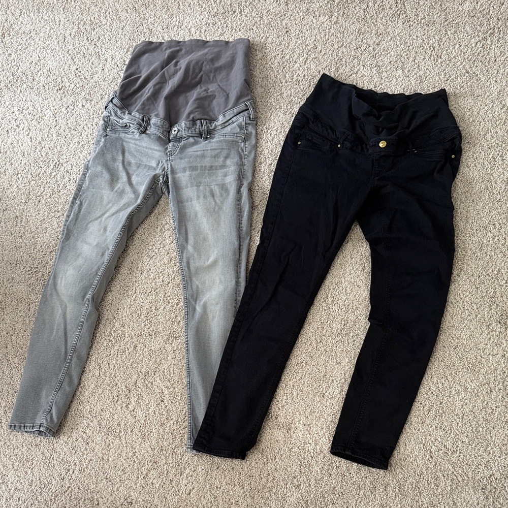 Stylish Black and Gray maternity Jeans by & denim and mama